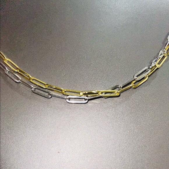 10k Gold Vermeil Paperclip solid chain   So elegant and beautiful best Gift WOW! - Picture 2 of 12